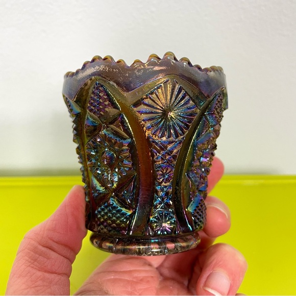 Imperial Carnival Glass Toothpick Holder - Picture 7 of 11